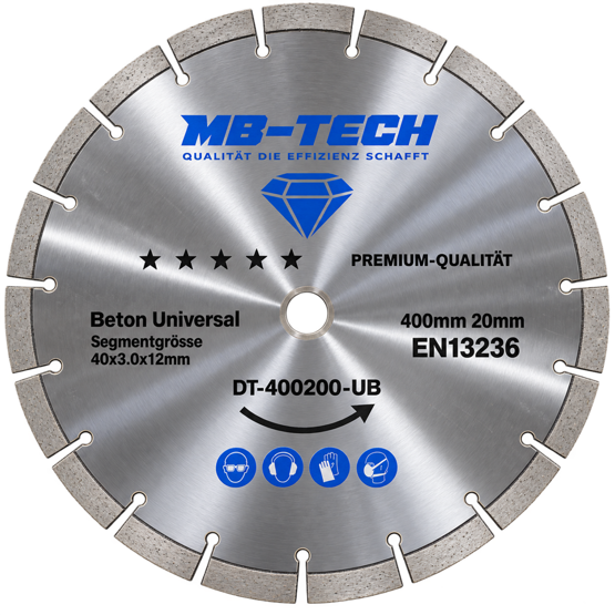Diamanttrennscheibe 400x20 mm Universal Beton