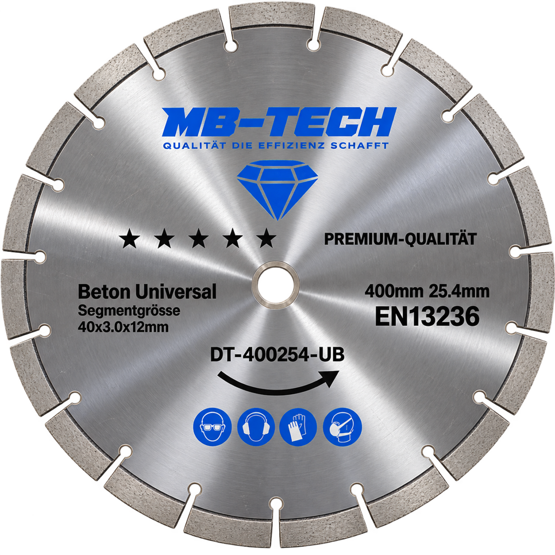 Diamanttrennscheibe 400x25.4 mm Universal Beton