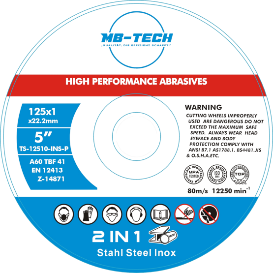 Trennscheibe 125x1.0mm Premium 2in1